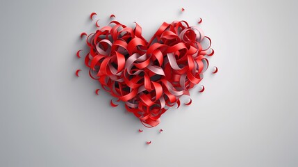 Ribbon heart shape. Valentine day concept