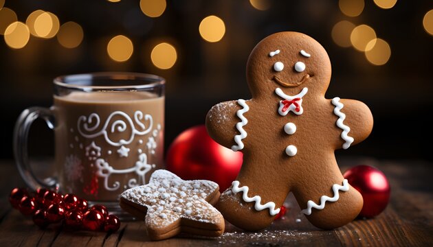 gingerbread man and Christmas cookies