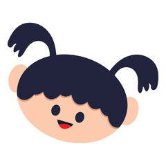 Isolated cute happy girl avatar Vector