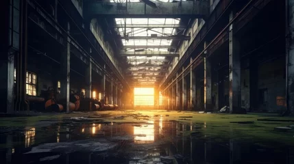 Foto op Plexiglas Abandoned old factory interior industrial dirty  © Charlie