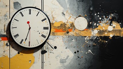 illustration of a clock collage abstract