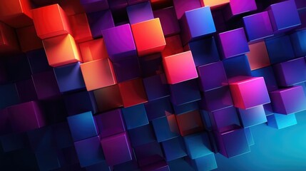 Abstract Background with Cubes  - obrazy, fototapety, plakaty