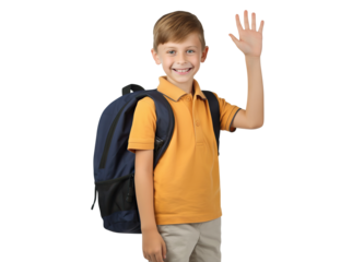 Happy schoolboy, cut out