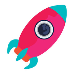 Isolated colored rocket spaceship icon Vector