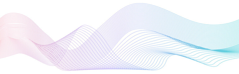 Dynamic gradient colorful flowing wave design element. Abstract wavy lines gradient vector line blend element.	
