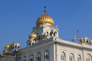 Sri Bangla Sahib Gurudwara, one of the most important Sikh temples in New Delhi, India  It was first built as a small shrine by Sikh General Sardar Baghel Singh in 1783