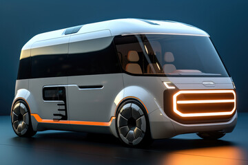 Futuristic panel van, Professional car design.