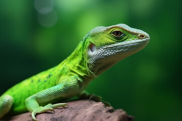 Fototapeta premium Green lizard animal
