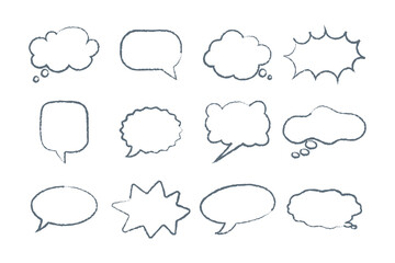 Collection of speech bubbles in retro style. Icons, vector
