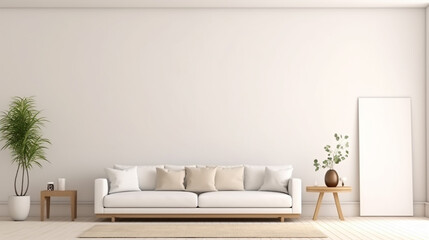 large luxury modern bright interiors Living room mockup. Generative Ai