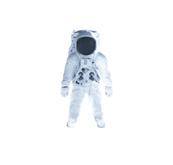 Astronaut in  spacesuit stands isolated. Elements of this image courtesy of NASA.
