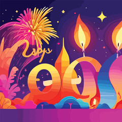 Fototapeta premium Radiant Revelry New Year Tee Vector Joy
