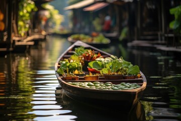 Obraz premium Traditional floating market.