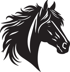 Horse Heads Vector Silhouette Illustration