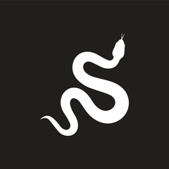Obraz premium Snake silhouette. Isolated snake on white background snakes illustrations, vector design elements for designers