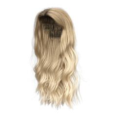 Fototapeta premium 3d rendering wavy curly blonde hair princess isolated