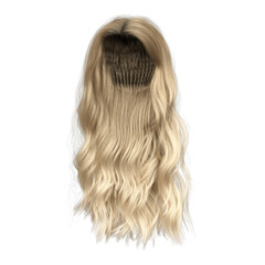 Naklejka premium 3d rendering wavy curly blonde hair princess isolated