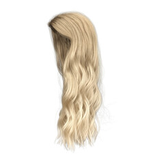 Fototapeta premium 3d rendering wavy curly blonde hair princess isolated