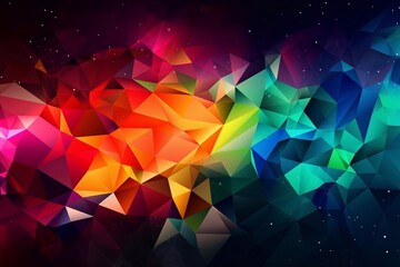 Abstract background. Wave consisting of triangles. Generative AI