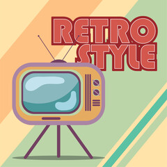 Retro and nostalgic background with television device Vector