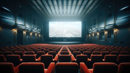 Cinema seats and aisle.