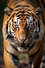 Fototapeta premium Large Tiger portrait. Ai Generative