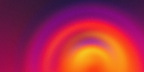Abstract vortex swirl vibrant grainy background yellow red purple orange color retro banner design