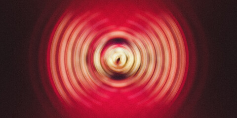 Red light circle background disk swirl portal vortex grainy glowing banner poster dark backdrop design