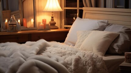 Fototapeta na wymiar Comfortable cozy bedroom
