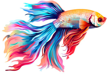 Fototapeta premium Siamese fighting fish isolated on white background.
