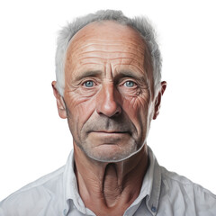 Obraz premium a happy older man smiling for the camera isolated.