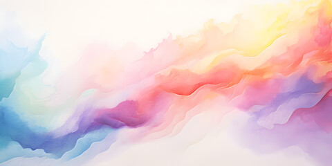 Watercolor colorful smooth sky clouds background 