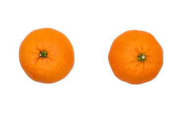 two clementines on a transparent background 