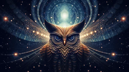 Fotobehang owl in the night © Celysak