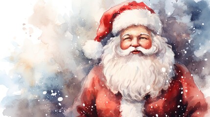 Santa Claus Christmas illustration with room for copy text.