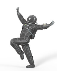 astronaut is happy and exploring