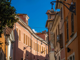 Streets of the old town of Koper, the main town of the Istrian region of southwest Slovenia
