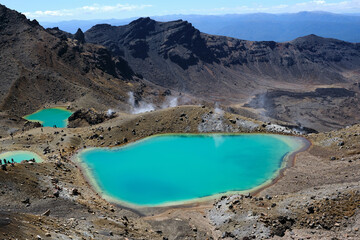 Crater lake on the tongariro volcano in new zealand
