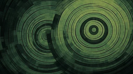 Tuinposter A repetitive, soothing pattern of concentric circles in shades of green © SAJAWAL JUTT