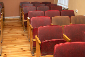 Fototapeta premium Rows of chairs in an empty conference room 
