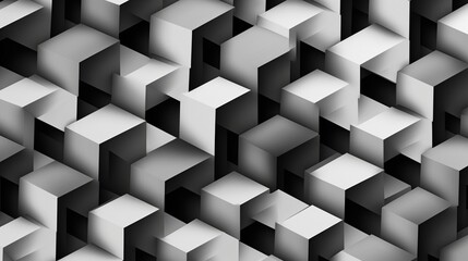 A seamless, tessellating pattern of black and white interlocking squares