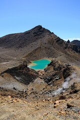 Crater lake on the tongariro volcano in new zealand