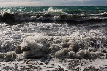 breaking waves in adriatic  sea