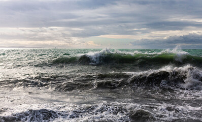 Fototapeta premium breaking waves in adriatic sea