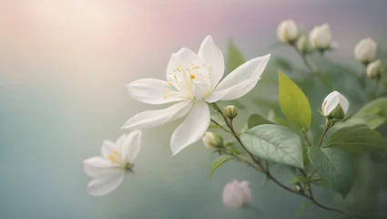 Fotobehang white spring flowers © Hakim