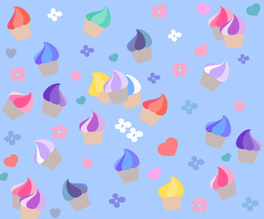 seamless pattern with colorful ice creams
