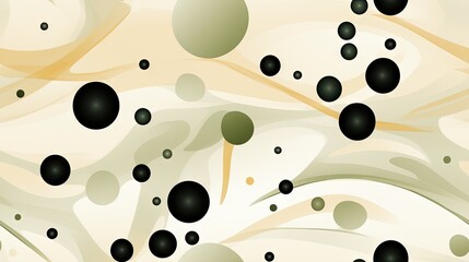  a pattern of black and white circles on a white and beige background with a black circle in the center of the image.  generative ai