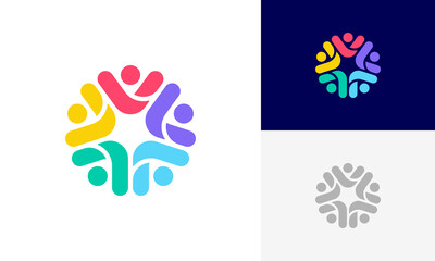 Community people, Social community, Human family logo abstract design vector