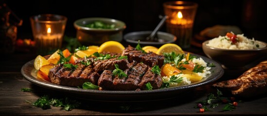 At the Arabic restaurant the party enjoyed a delicious dinner with Quibe as an appetizer followed by a mouthwatering meal of fried beef accompanied by a lemon infused wheat dish showcasing t
