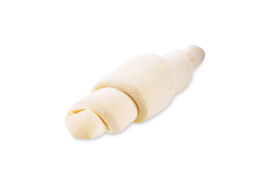 Raw puff croissant on a white isolated background